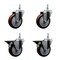 Service Caster 4 Inch Maroon Polyurethane 12 MM Threaded Stem Caster Set 2 Brakes SCC SCC-TS20S414-PPUB-MRN-M1215-2-PLB-2 - alternate 1